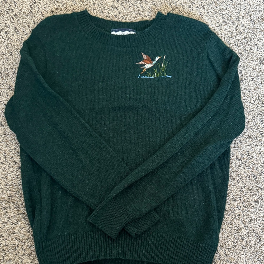 Canyon Sky Green Sweater embroidered duck - Picture 4 of 4